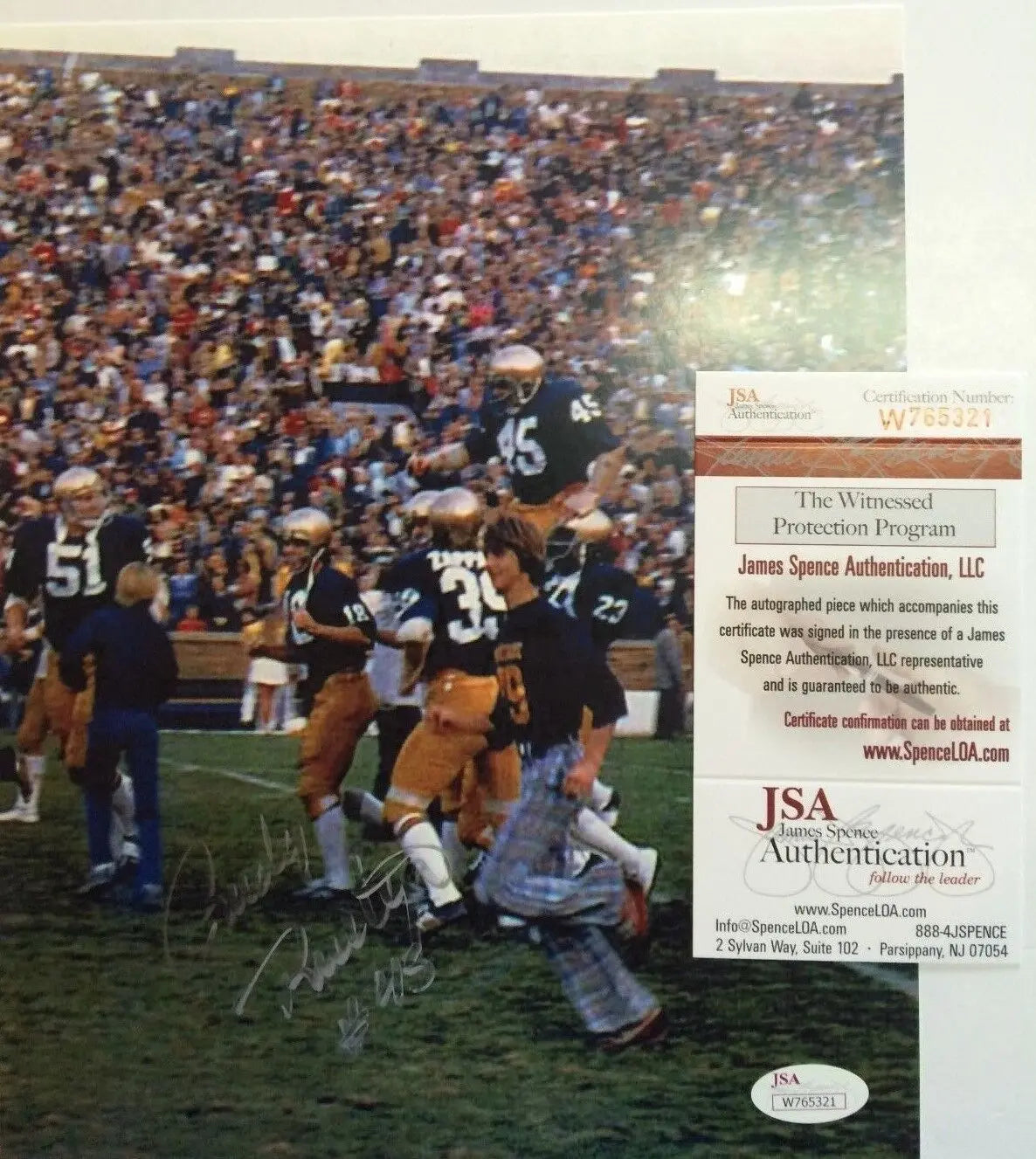 MVP Authentics Rudy Ruettiger Autographed Signed Notre Dame 8X10 Photo Jsa Coa 63 sports jersey framing , jersey framing