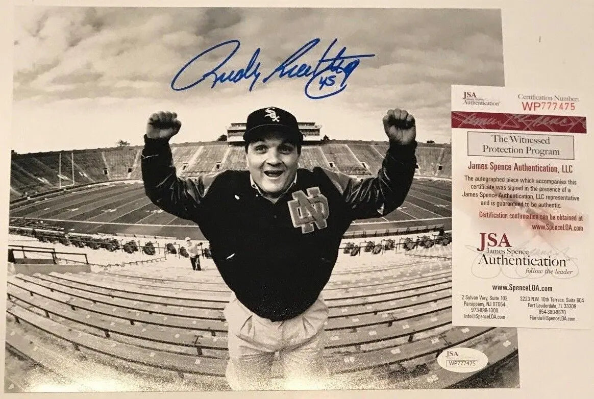 MVP Authentics Rudy Ruettiger Autographed Signed Notre Dame 8X10 Photo Jsa Coa 63 sports jersey framing , jersey framing
