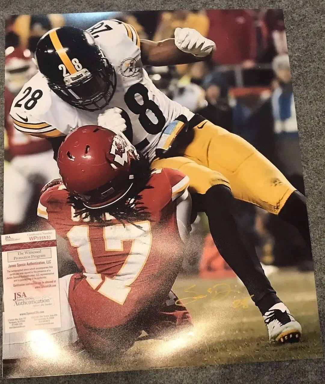 MVP Authentics Sean Davis Autographed Signed Pittsburgh Steelers 16X20 Photo Jsa Coa 71.10 sports jersey framing , jersey framing