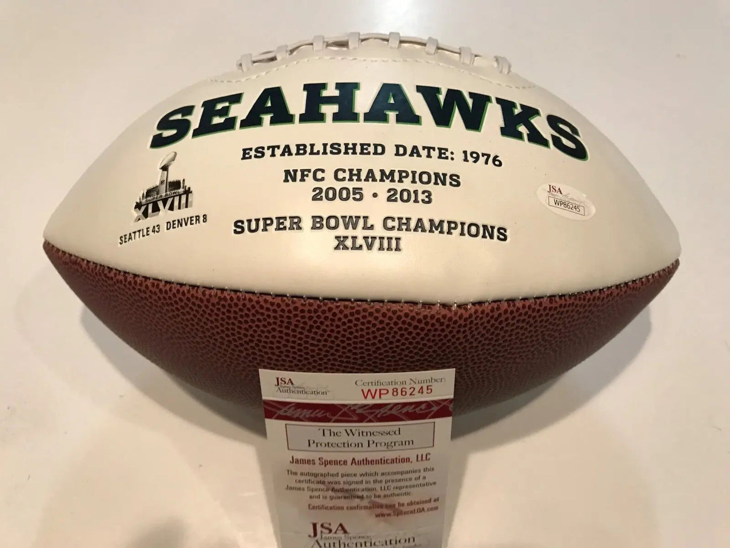 MVP Authentics Steve Largent Autographed Signed Inscribe Seattle Seahawks Logo Football Jsa Coa 117 sports jersey framing , jersey framing