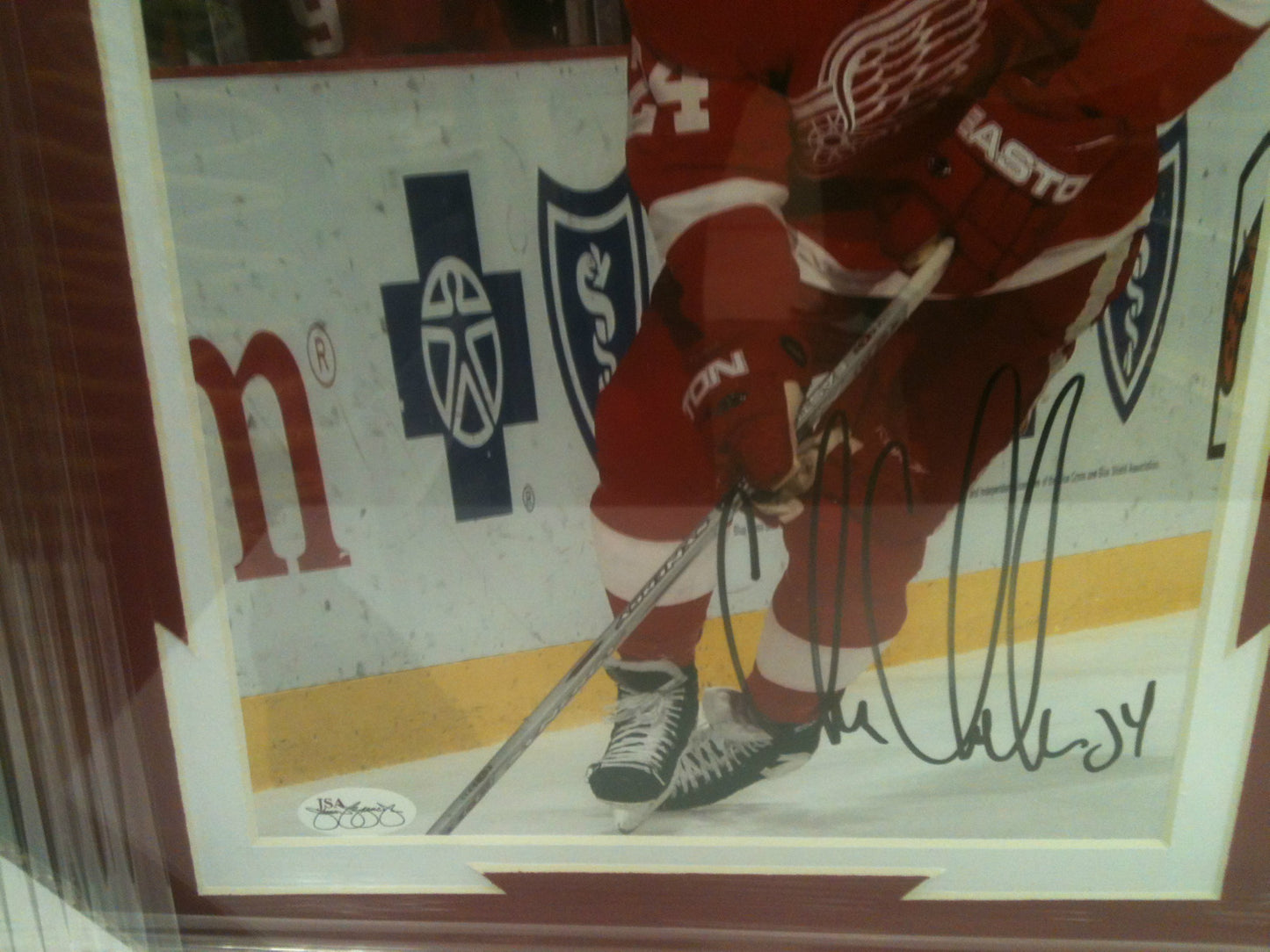 Framed Signed Detroit Redwings Chris Chelios 8X10 Photo Collage Jsa Soa