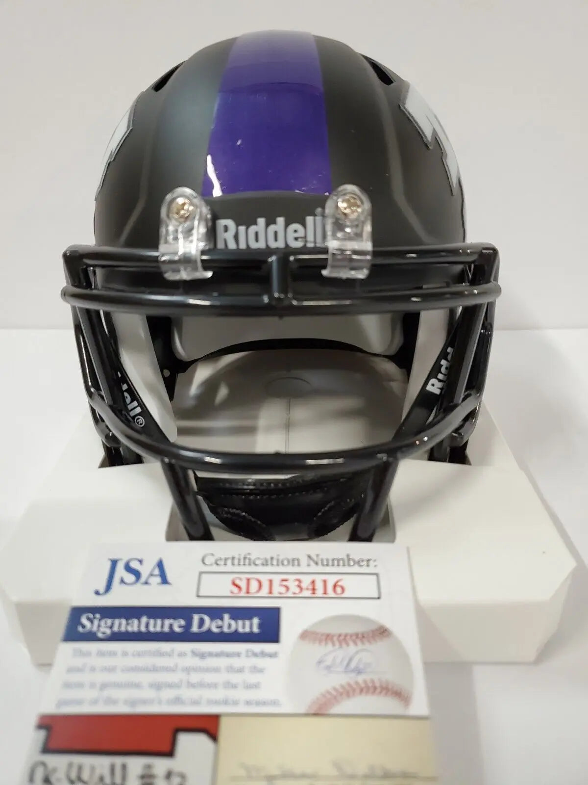 MVP Authentics Tcu Horned Frogs Tre'von Moehrig Autographed Speed Mini Helmet Jsa Coa 121.50 sports jersey framing , jersey framing