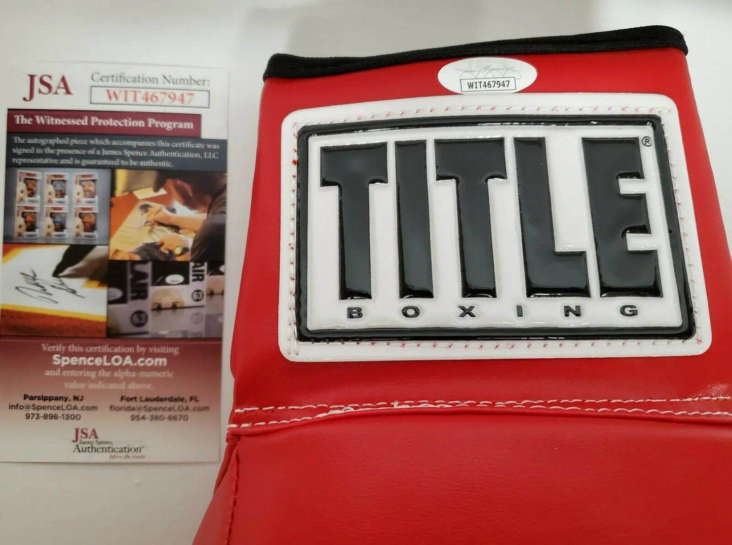 MVP Authentics Tim Witherspoon Autographed Signed Boxing Glove Jsa Coa 98.10 sports jersey framing , jersey framing