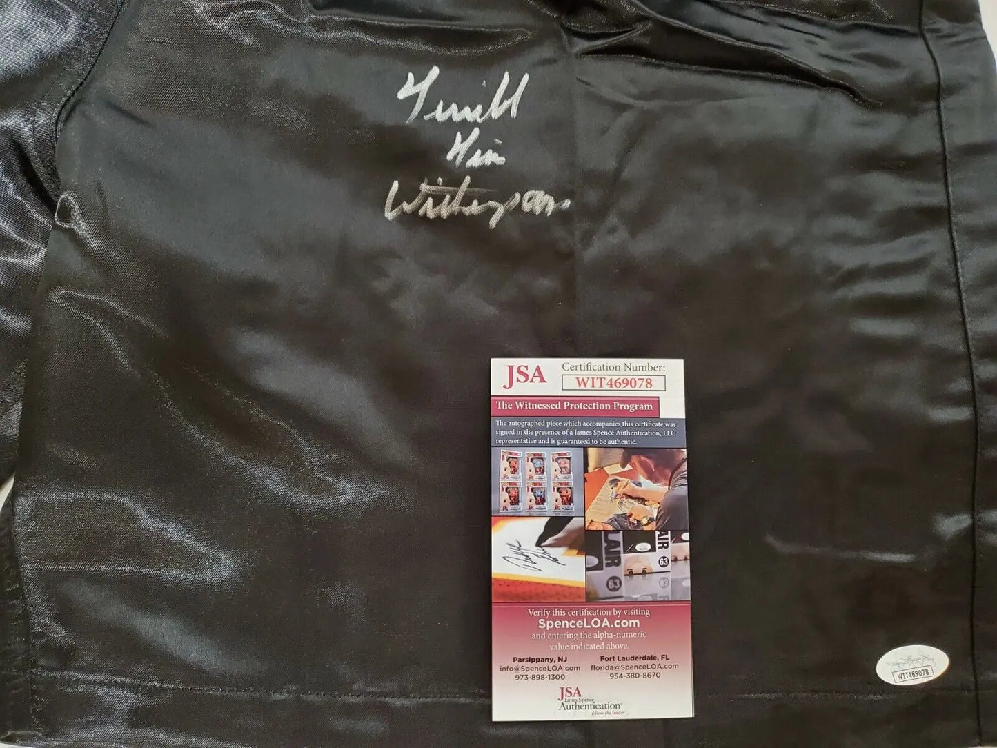 MVP Authentics Tim Witherspoon Autographed Signed Boxing Trunks Jsa Coa 89.10 sports jersey framing , jersey framing