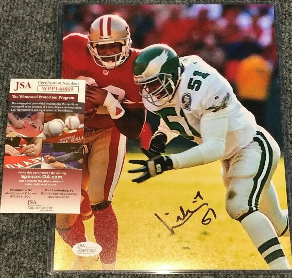 MVP Authentics William Thomas Autographed Signed Philadelphia Eagles 8X10 Photo Jsa Coa 26.10 sports jersey framing , jersey framing