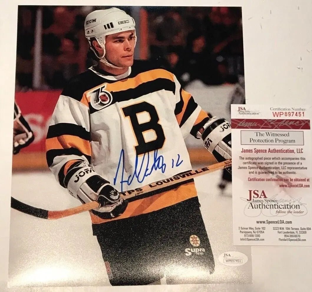 Adam Oates Autographed Signed Boston Bruins 8X10 Photo Jsa Coa Jersey Framing MVP Authentics