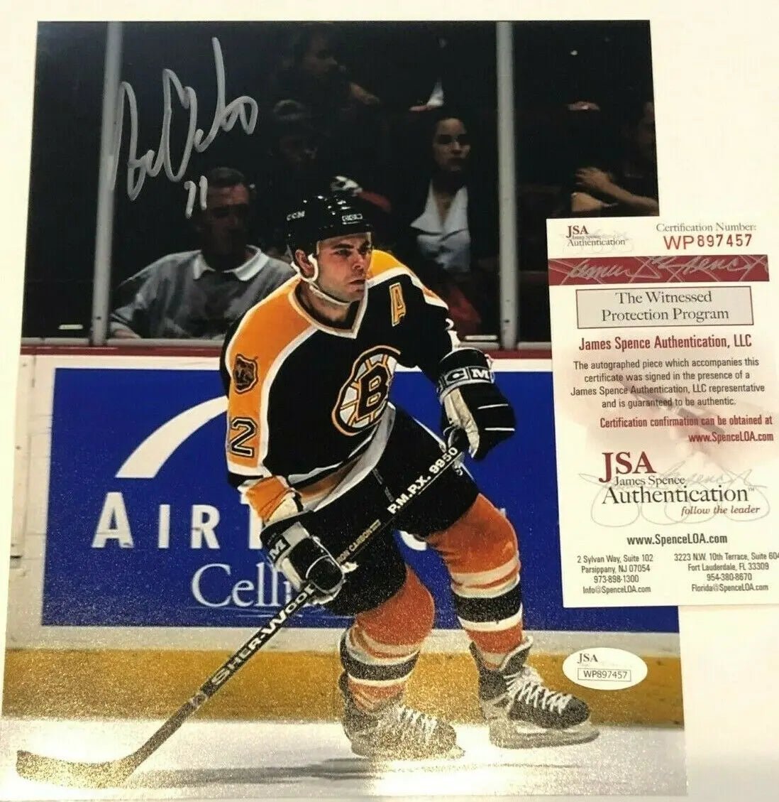 Adam Oates Autographed Signed Boston Bruins 8X10 Photo Jsa Coa Jersey Framing MVP Authentics