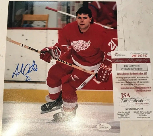 Adam Oates Autographed Signed Detroit Red Wings 8X10 Photo Jsa Coa Jersey Framing MVP Authentics