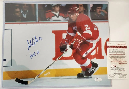 Adam Oates Autographed Signed Inscribed Detroit Red Wings 11X14 Photo Jsa Coa Jersey Framing MVP Authentics