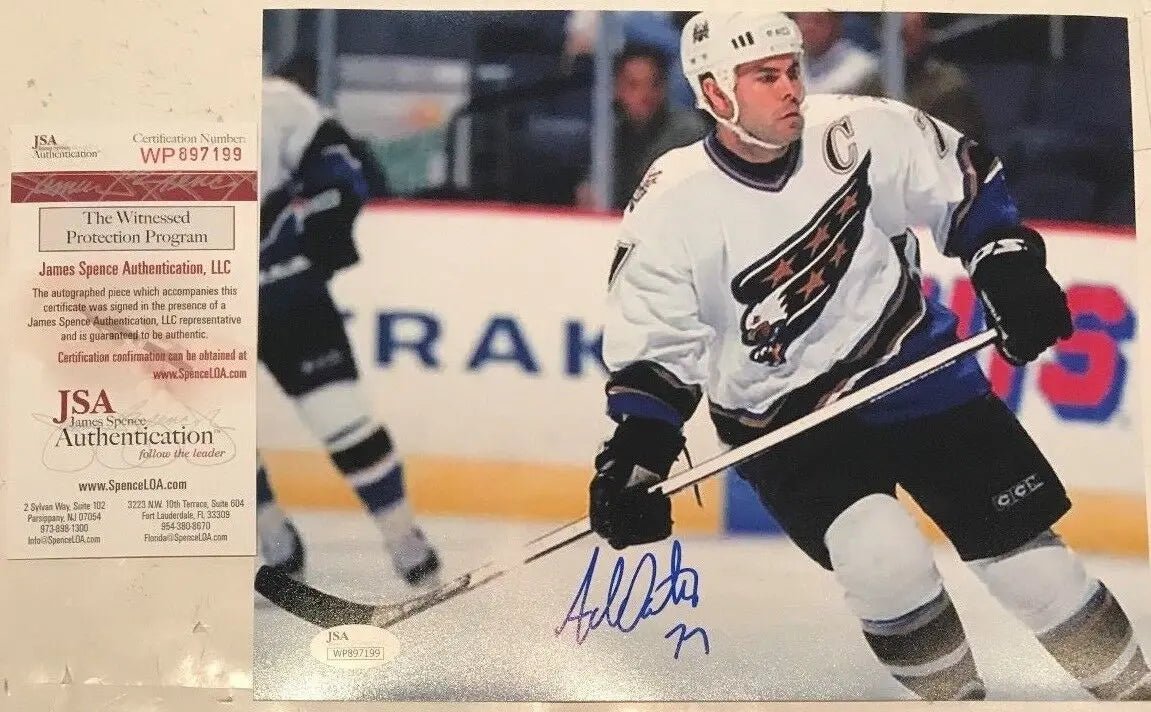 Adam Oates Autographed Signed Washington Capitals 8X10 Photo Jsa Coa Jersey Framing MVP Authentics