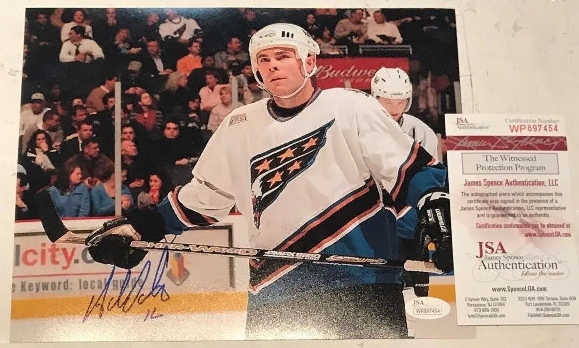 Adam Oates Autographed Signed Washington Capitals 8X10 Photo Jsa Coa Jersey Framing MVP Authentics