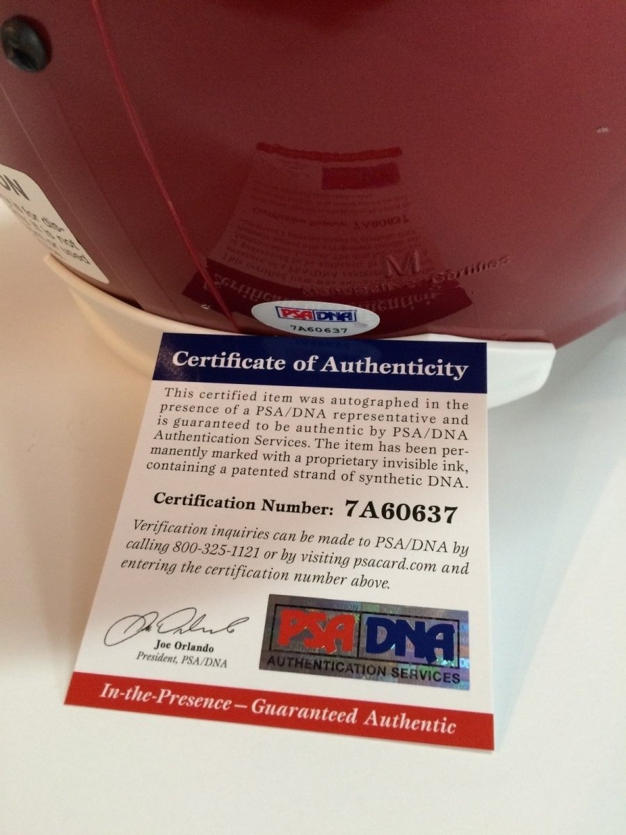 Adrian Peterson Autographed Signed Oklahoma Sooners Full Size Helmet Psa Coa Jersey Framing MVP Authentics