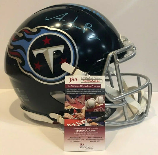 Aj Brown Signed Inscr Tennessee Titans Speed Authentic Full Size Helmet Jsa Coa Jersey Framing MVP Authentics