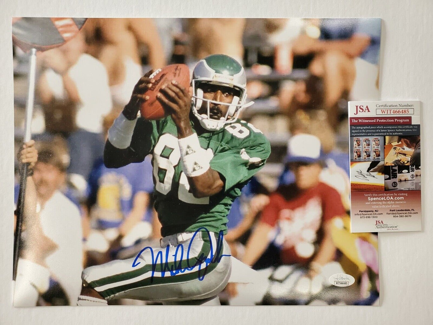 MVP Authentics Philadelphia Eagles Mike Quick Autographed Signed 11X14 Photo Jsa Coa 89.10 sports jersey framing , jersey framing