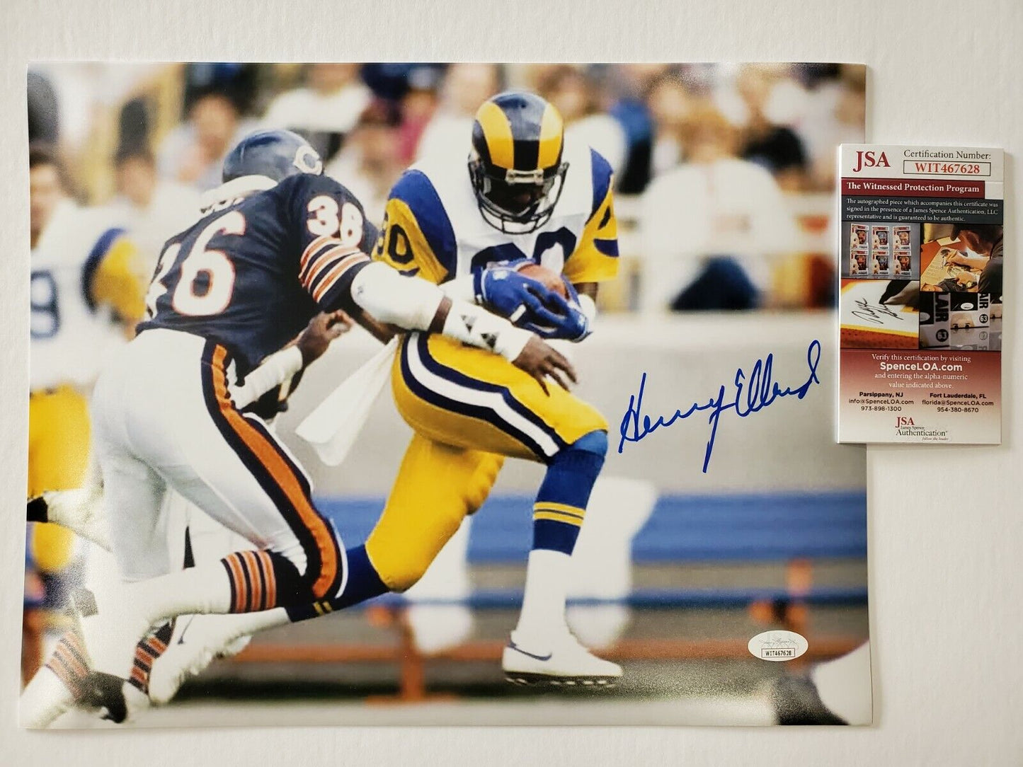 MVP Authentics Los Angeles Rams Henry Ellard Autographed Signed 11X14 Photo Jsa Coa 71.10 sports jersey framing , jersey framing
