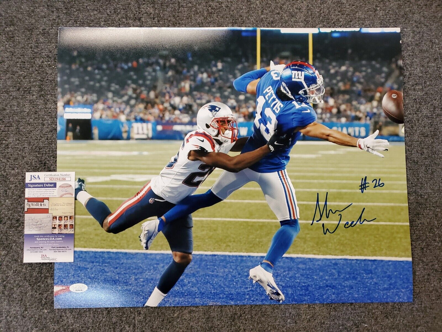 MVP Authentics New England Patriots Shaun Wade Autographed Signed 16X20 Photo Jsa Coa 90 sports jersey framing , jersey framing