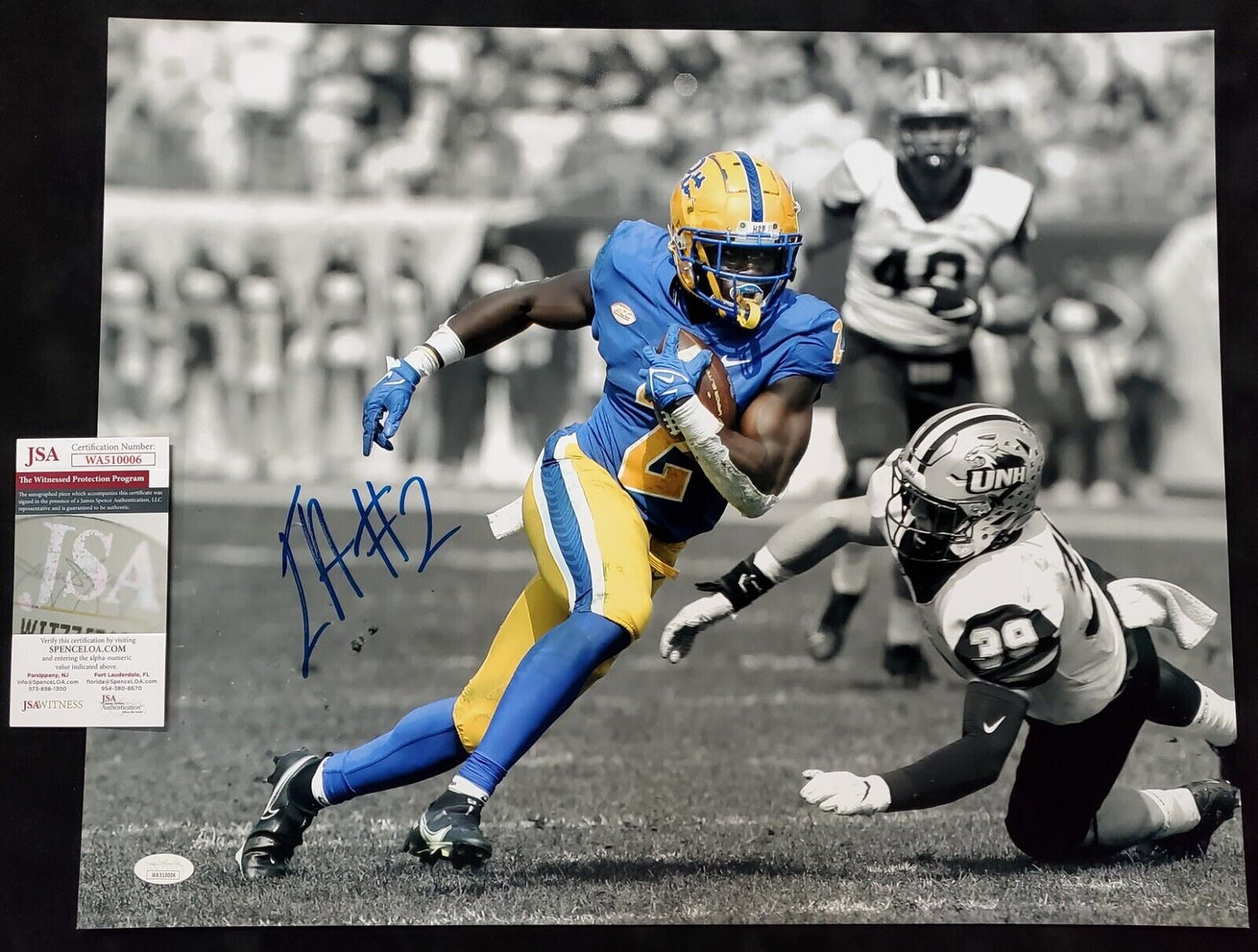 MVP Authentics Pitt Panthers Israel "Izzy" Abanikanda Signed 16X20 Photo Jsa Coa 63 sports jersey framing , jersey framing