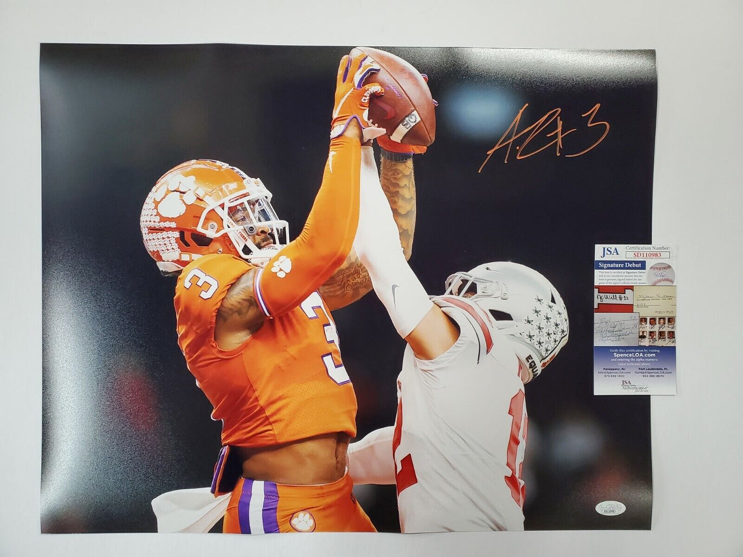 MVP Authentics Clemson Tigers Amari Rodgers Autographed Signed 16X20 Photo Jsa Coa 89.10 sports jersey framing , jersey framing