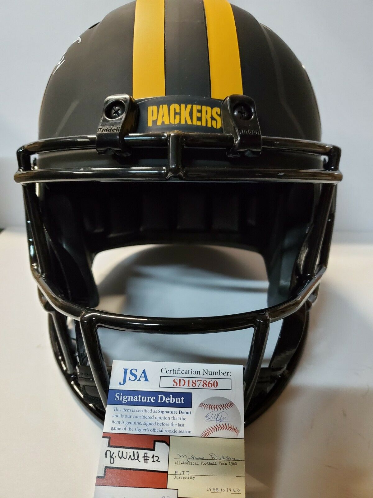 MVP Authentics Green Bay Packers Eric Stokes Signed Insc Full Size Eclipse Replica Helmet Jsa 247.50 sports jersey framing , jersey framing