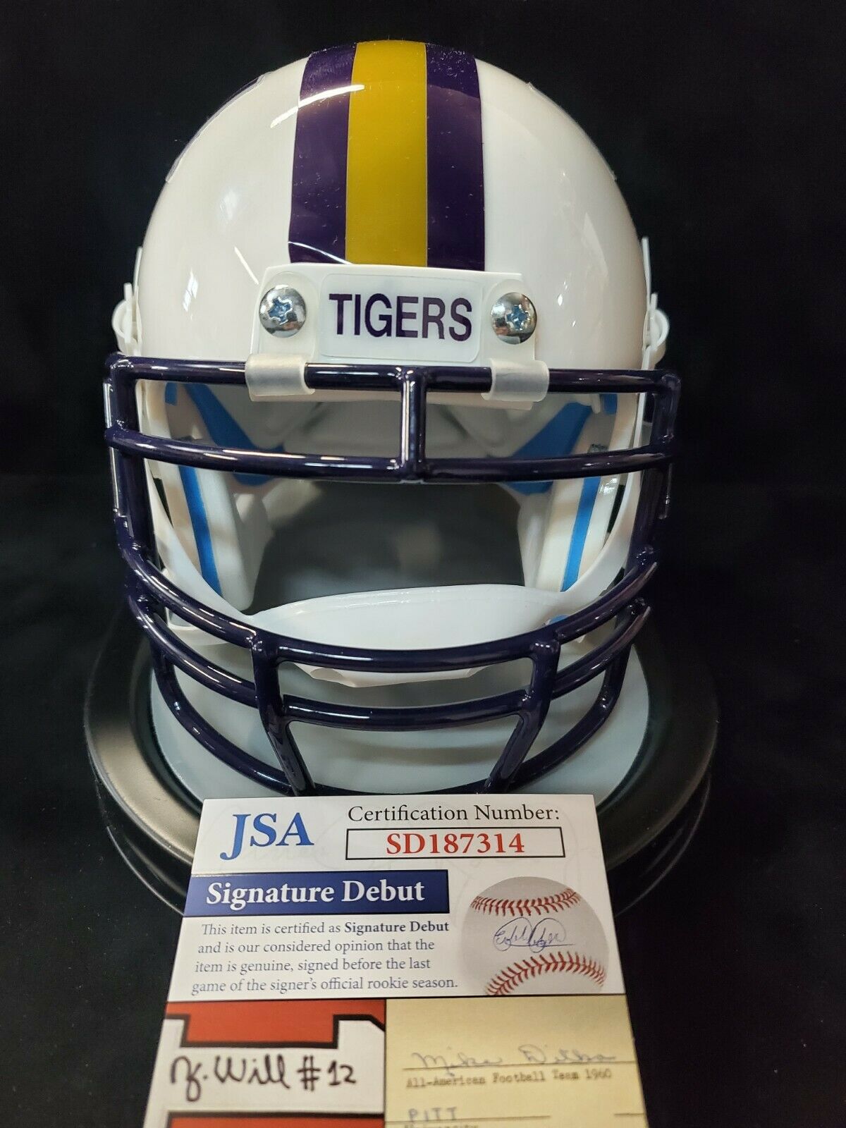 MVP Authentics Lsu Tigers Walker Howard Autographed Speed Mini Helmet Jsa Coa 72 sports jersey framing , jersey framing