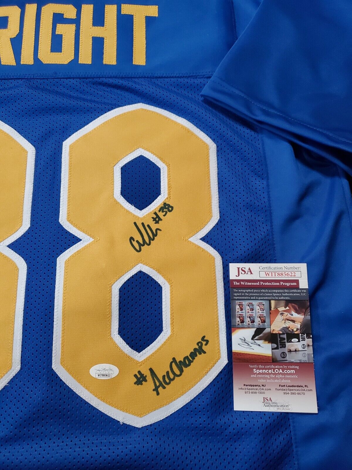 MVP Authentics Pitt Panthers Cam Bright Autographed Signed Inscribed Jersey Jsa Coa 45 sports jersey framing , jersey framing