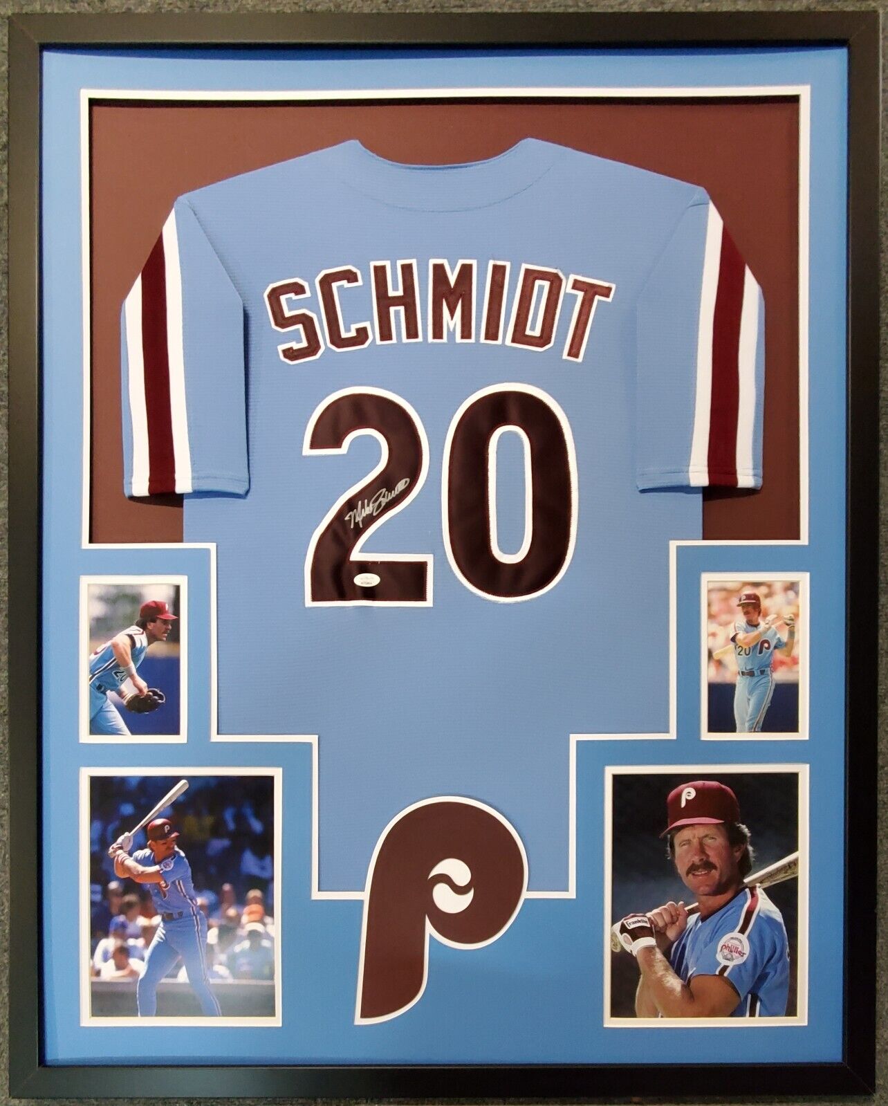Framed Philadelphia Phillies Mike Schmidt Autographed Signed Jersey Jsa Coa
