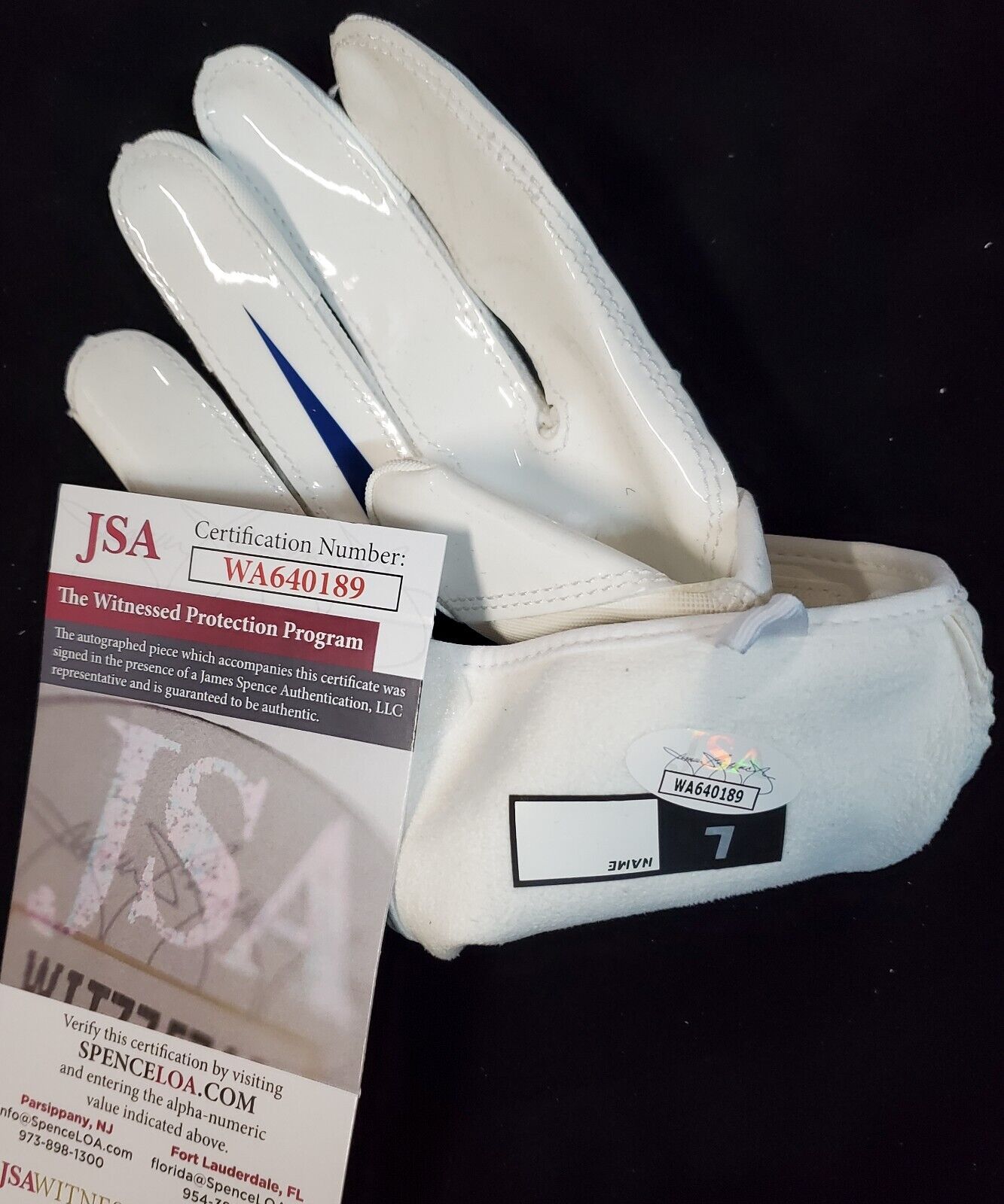 MVP Authentics Denver Broncos Damarri Mathis Autographed Signed Glove Jsa Coa 90 sports jersey framing , jersey framing