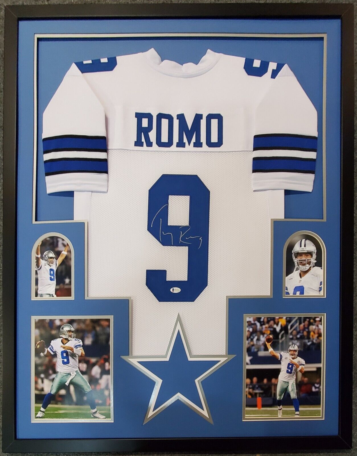 Framed Dallas Cowboys Tony Romo Autographed Signed Jersey Jsa Coa