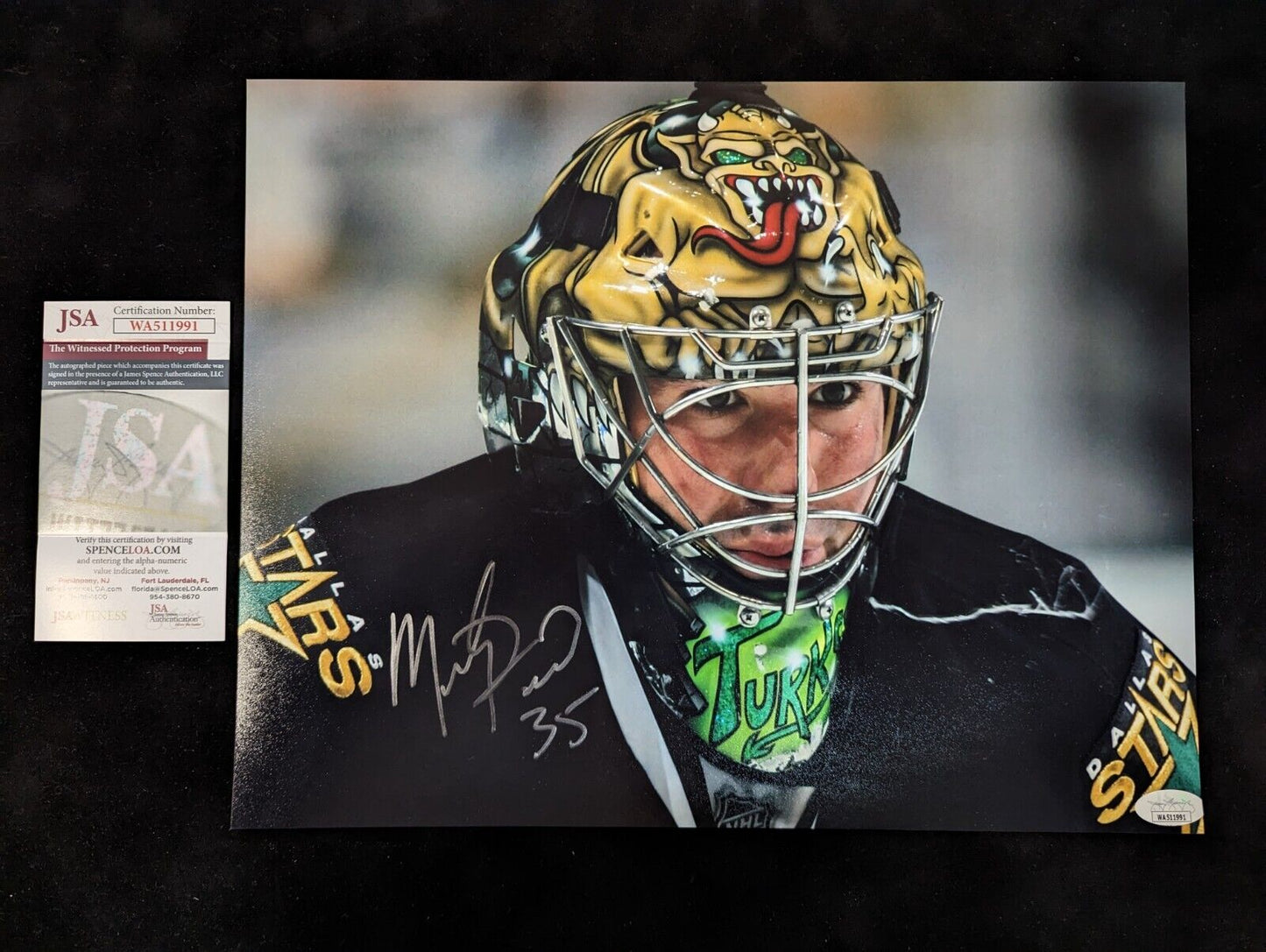 MVP Authentics Dallas Stars Marty Turco Autographed Signed 11X14 Photo Jsa Coa 76.50 sports jersey framing , jersey framing