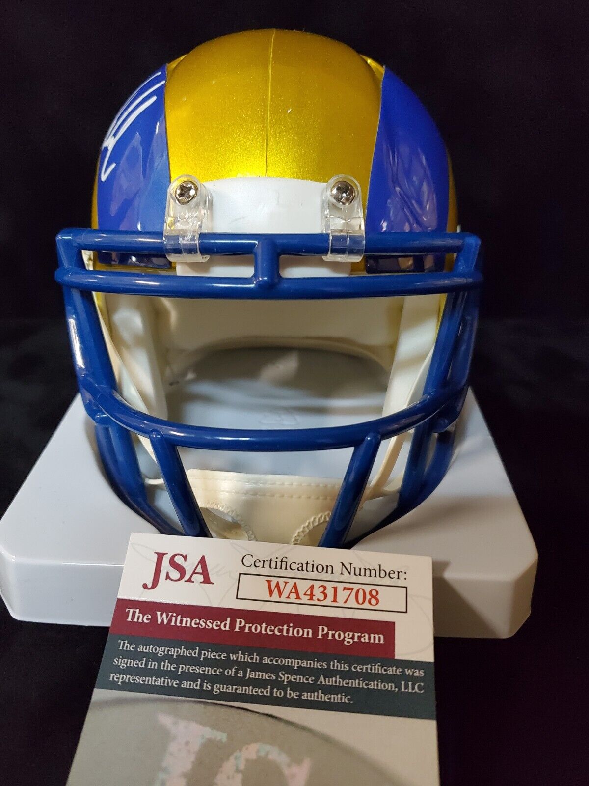 MVP Authentics Los Angeles Rams Eric Weddle Signed Flash Mini Helmet Jsa Coa 126 sports jersey framing , jersey framing