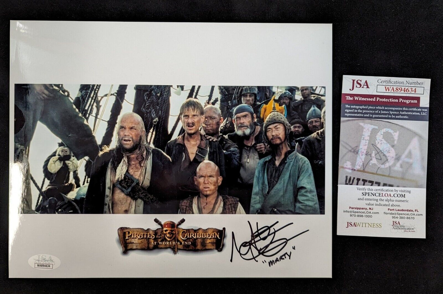 MVP Authentics Martin Klebba Pirates Of Caribbean Hand Signed Autographed 8 X 10 Photo Jsa Coa 67.50 sports jersey framing , jersey framing