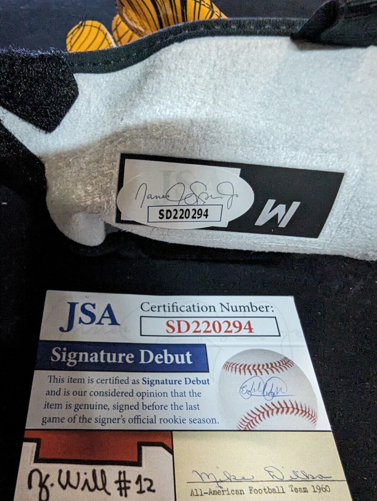 MVP Authentics Pittsburgh Steelers Joey Porter Jr Signed Glove Jsa Coa 112.50 sports jersey framing , jersey framing