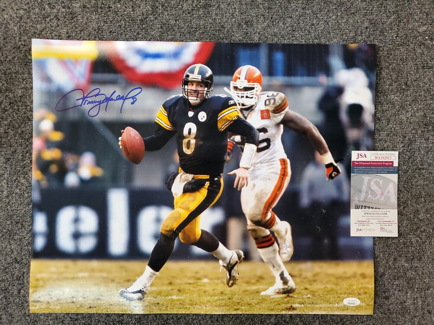 MVP Authentics Pittsburgh Steelers Tommy Maddox Autographed 16X20 Photo Jsa Coa 72 sports jersey framing , jersey framing