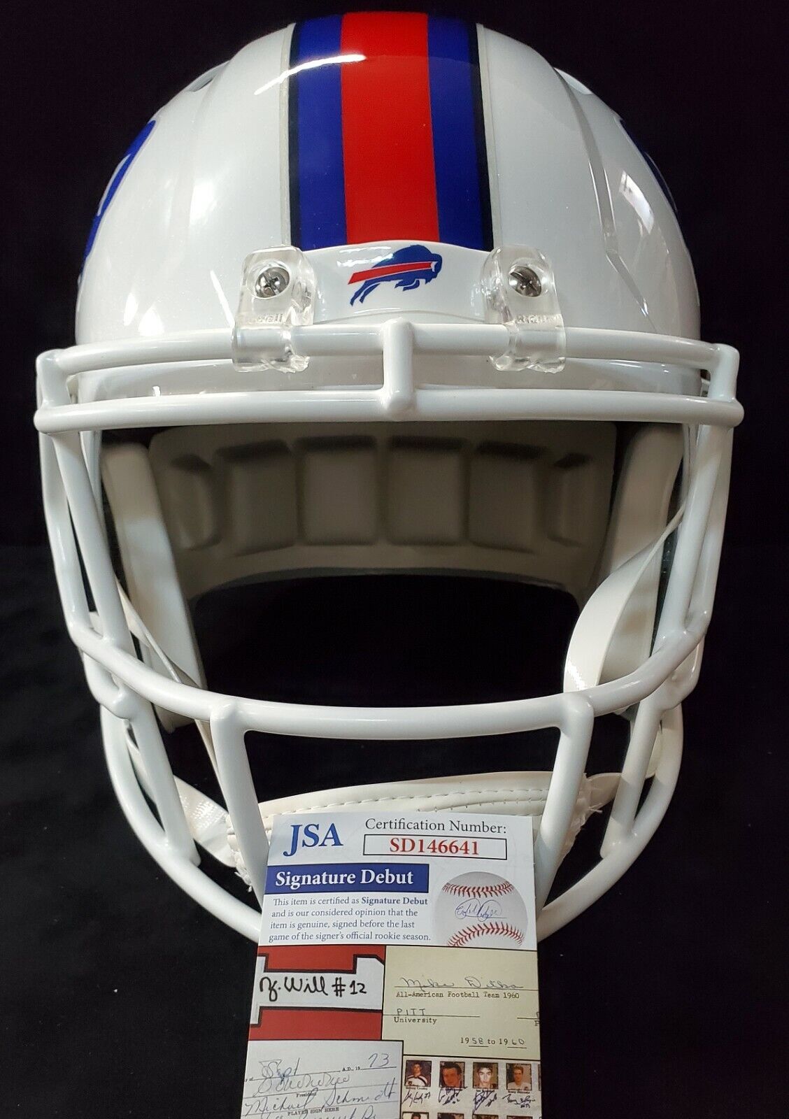 MVP Authentics Buffalo Bills Gregory Rousseau Signed Full Size Speed Replica Helmet Jsa Coa 297 sports jersey framing , jersey framing