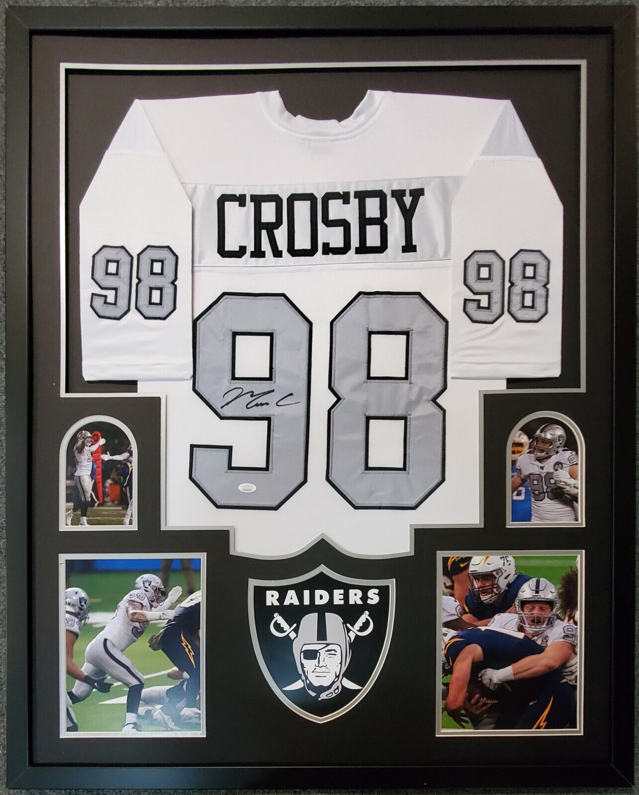 Framed Las Vegas Raiders Maxx Crosby Autographed Signed Jersey Jsa
