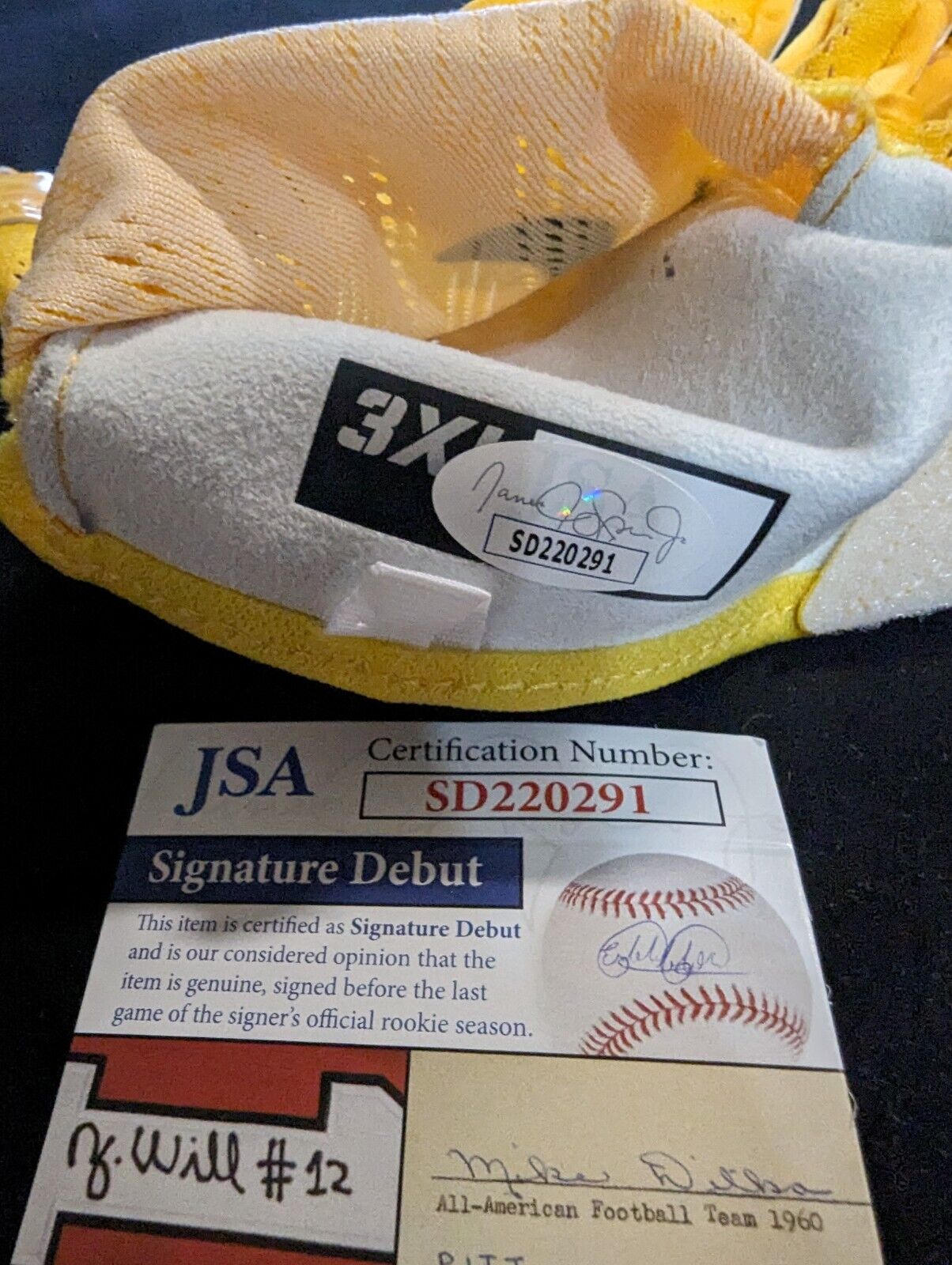 MVP Authentics Pittsburgh Steelers Joey Porter Jr Signed Glove Jsa Coa 112.50 sports jersey framing , jersey framing