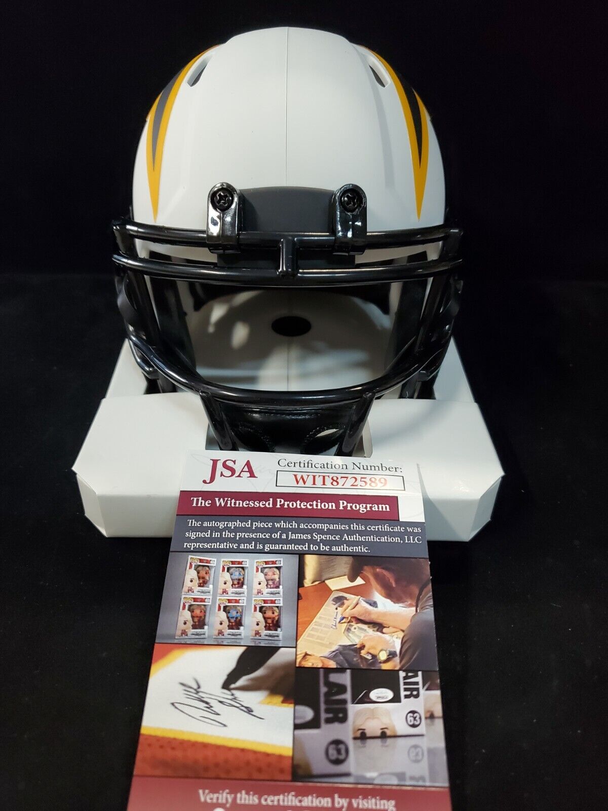 MVP Authentics San Diego Chargers Antonio Gates Signed Lunar Mini Helmet Jsa Coa 112.50 sports jersey framing , jersey framing