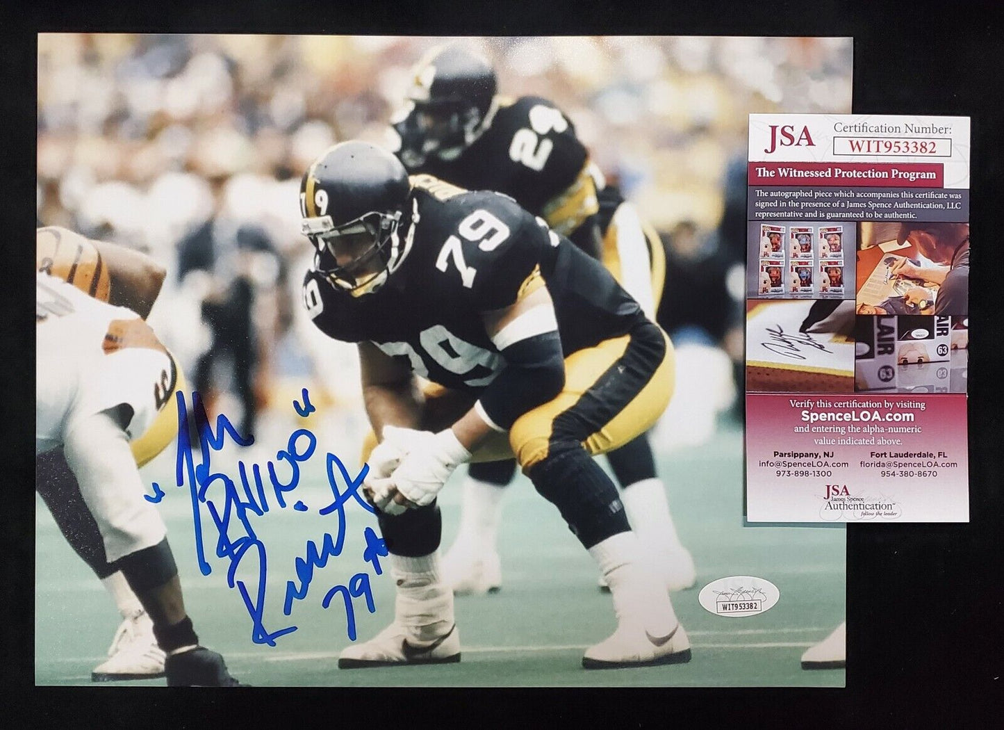 MVP Authentics Pittsburgh Steelers John Rienstra Autographed Signed 8X10 Photo Jsa Coa 45 sports jersey framing , jersey framing