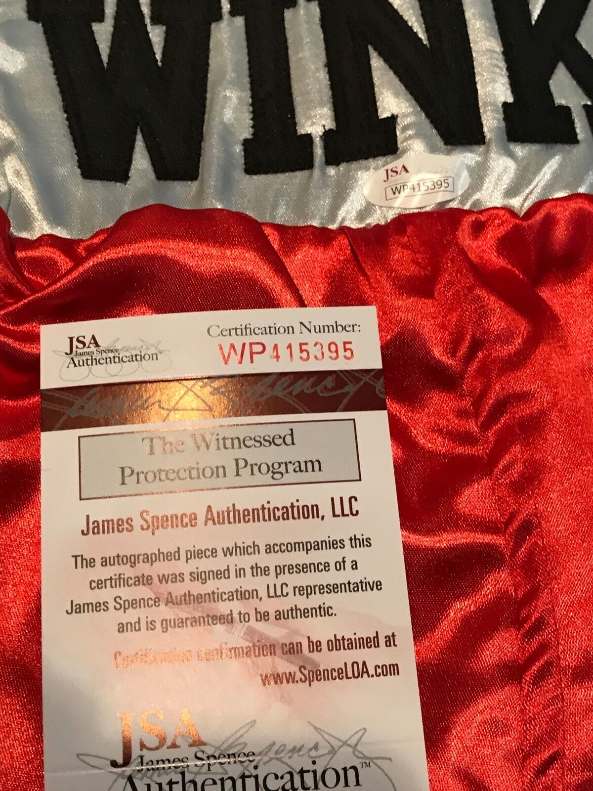 MVP Authentics Winky Wright Autographed Signed Boxing Trunks Jsa Coa 90 sports jersey framing , jersey framing