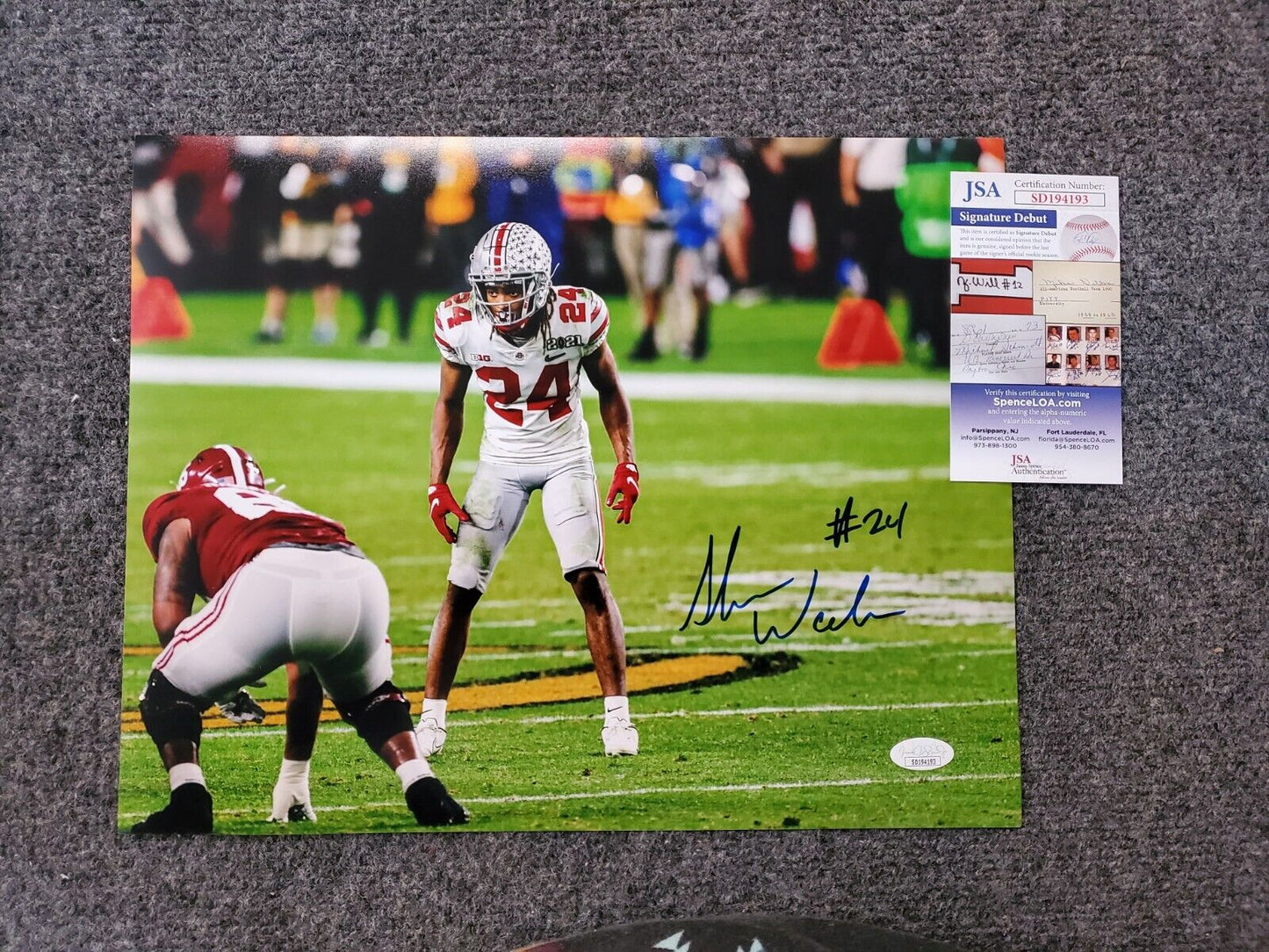 MVP Authentics Ohio State Buckeyes Shaun Wade Autographed 11X14 Photo Jsa Coa 72 sports jersey framing , jersey framing