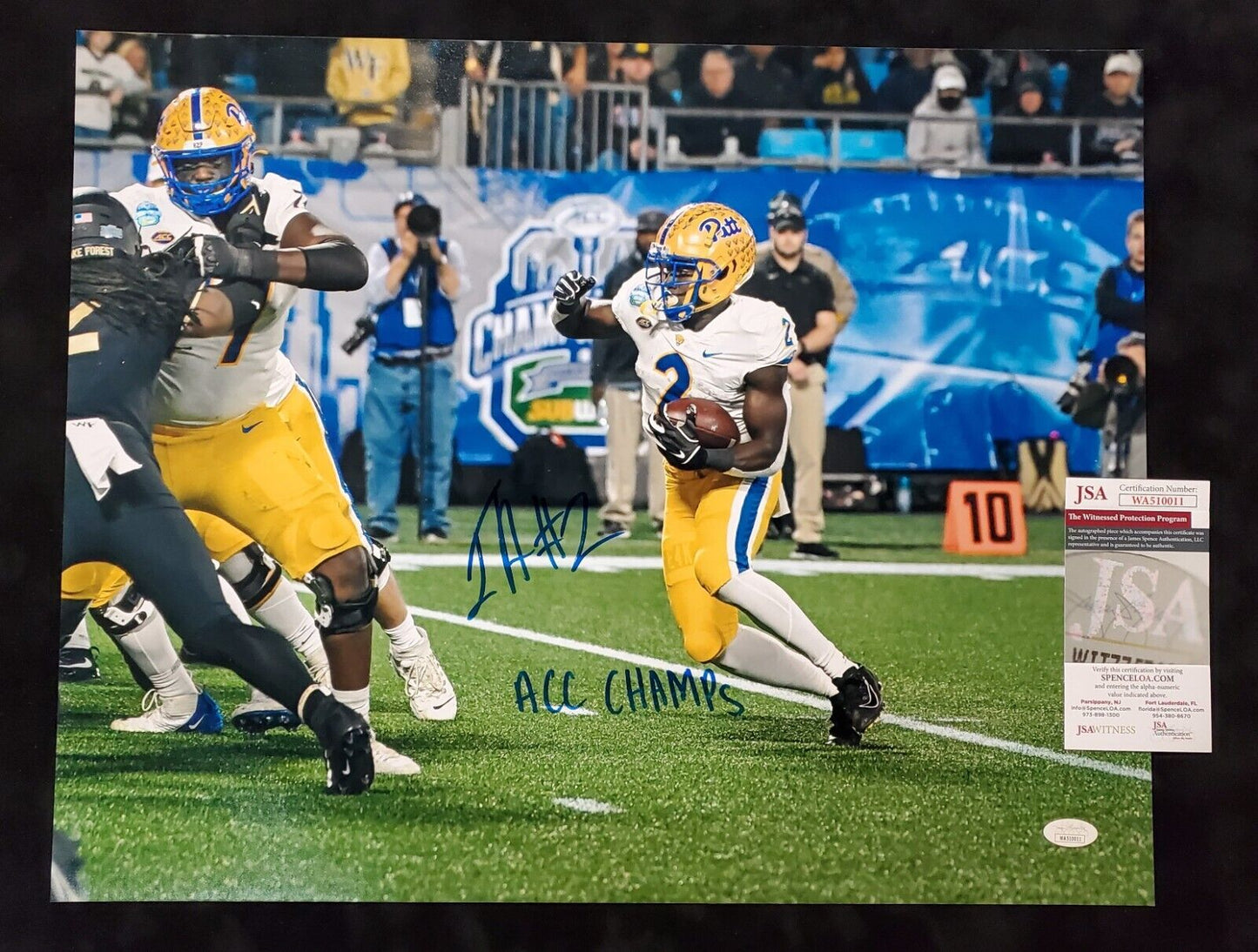 MVP Authentics Pitt Panthers Israel "Izzy" Abanikanda Signed Inscribed 16X20 Photo Jsa Coa 72 sports jersey framing , jersey framing