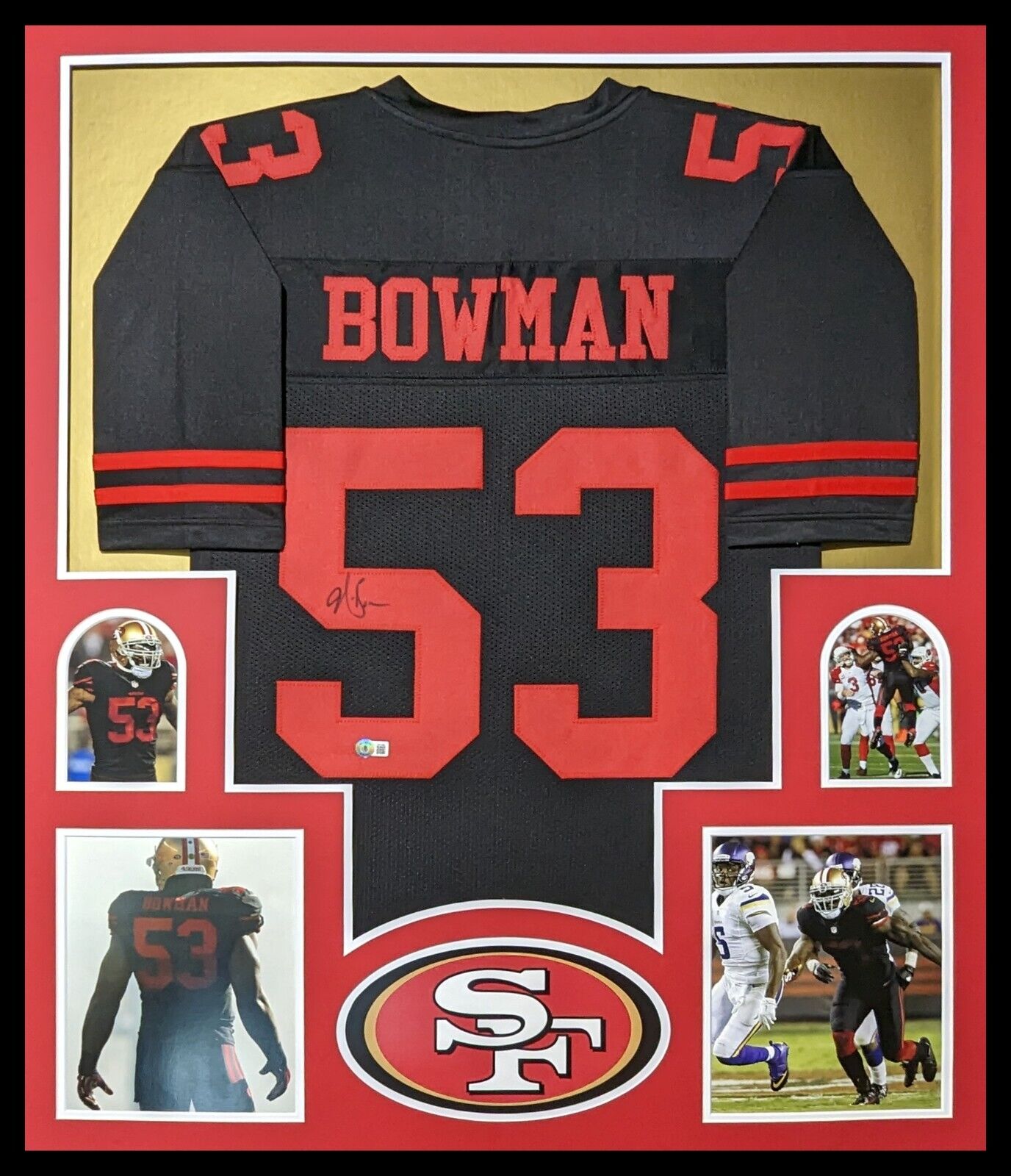 Framed San Francisco 49Ers Navorro Bowman Autographed Signed Jersey Be –  MVP Authentics