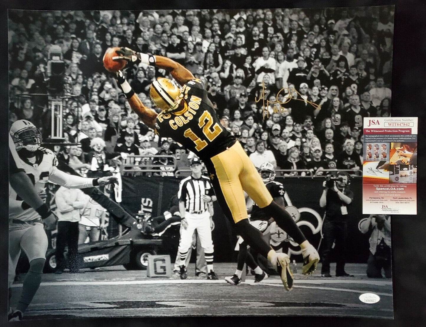MVP Authentics New Orleans Saints Marques Colston Autographed 16X20 Photo Jsa Coa 107.10 sports jersey framing , jersey framing