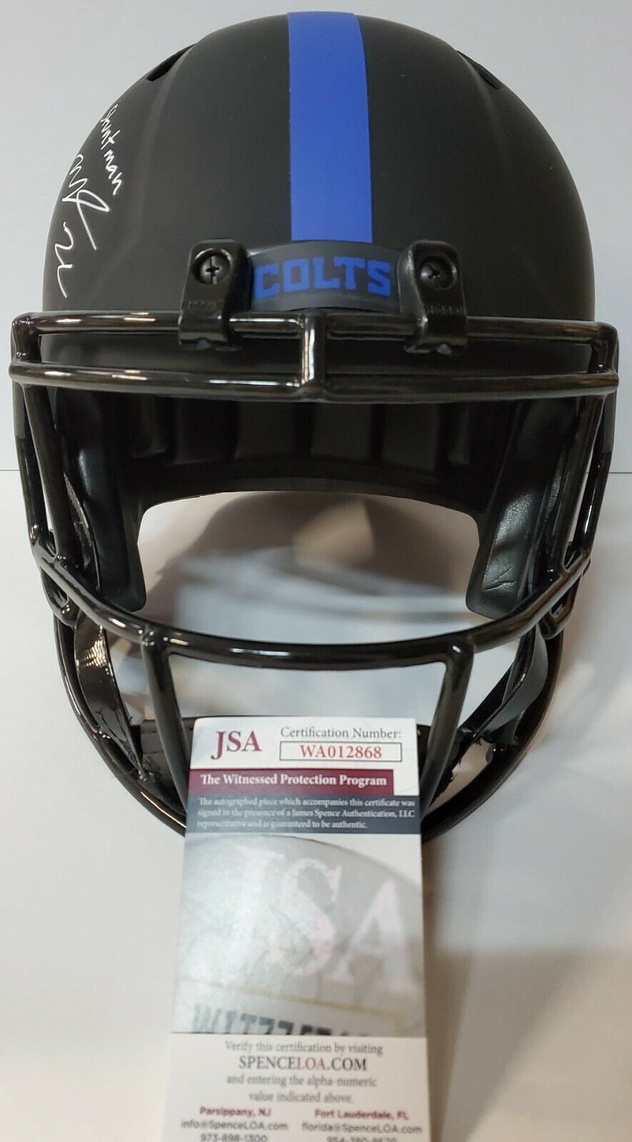 MVP Authentics Nyheim Hines Signed Indianapolis Colts Eclipse Full Size Replica Helmet Jsa Coa 269.10 sports jersey framing , jersey framing