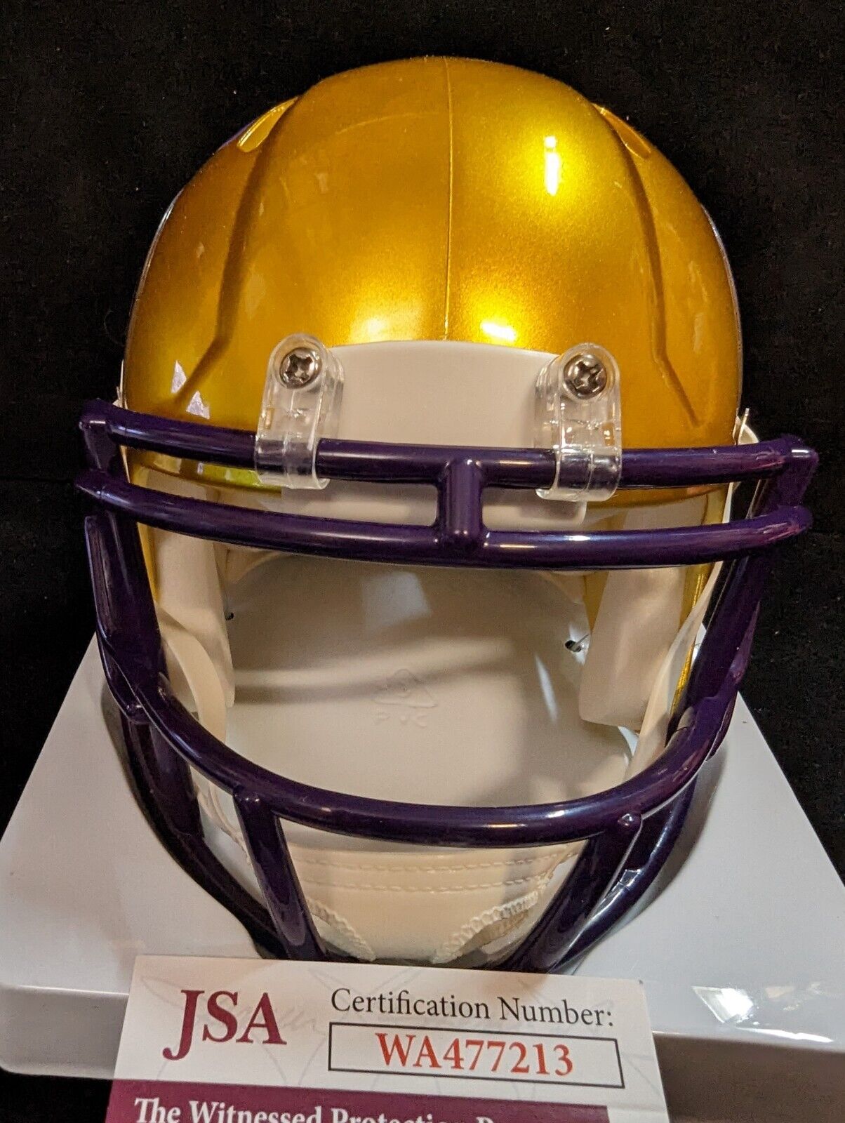 MVP Authentics Minnesota Vikings Daunte Culpepper Autographed Signed Flash Mini Helmet Jsa Coa 135 sports jersey framing , jersey framing