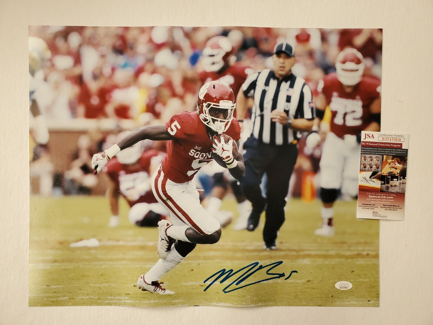 MVP Authentics Oklahoma Sooners Marquise Brown Autographed Signed 16X20 Photo Jsa Coa 89.10 sports jersey framing , jersey framing