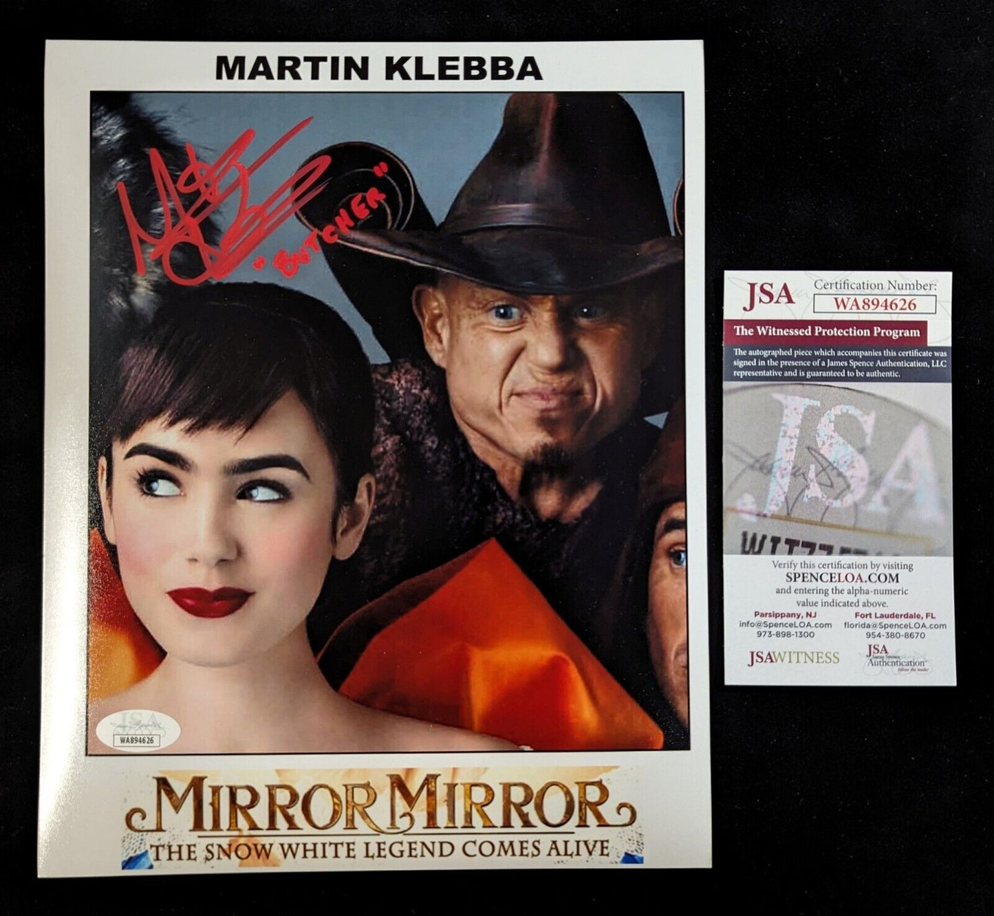 MVP Authentics Martin Klebba Mirror Mirror Hand Signed Autographed 8 X 10 Photo Jsa Coa 67.50 sports jersey framing , jersey framing