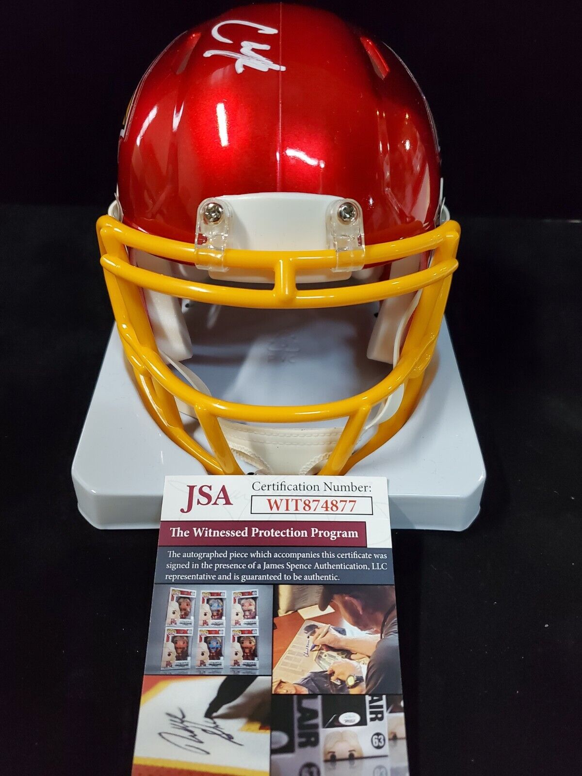 MVP Authentics Arizona Cardinals Chase Edmonds Autographed Flash Mini Helmet Jsa Coa 135 sports jersey framing , jersey framing