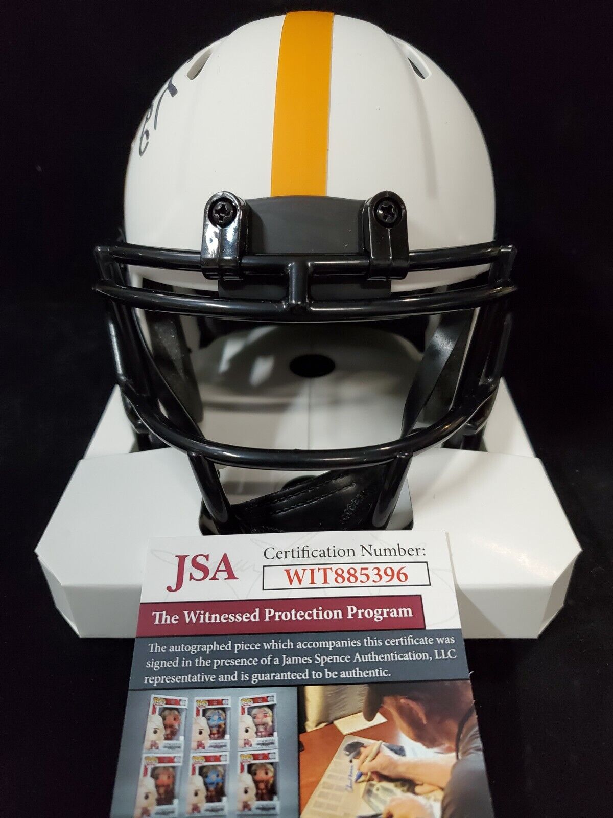 MVP Authentics Pittsburgh Steelers Cam Sutton Autographed Signed Lunar Mini Helmet Jsa Coa 98.10 sports jersey framing , jersey framing