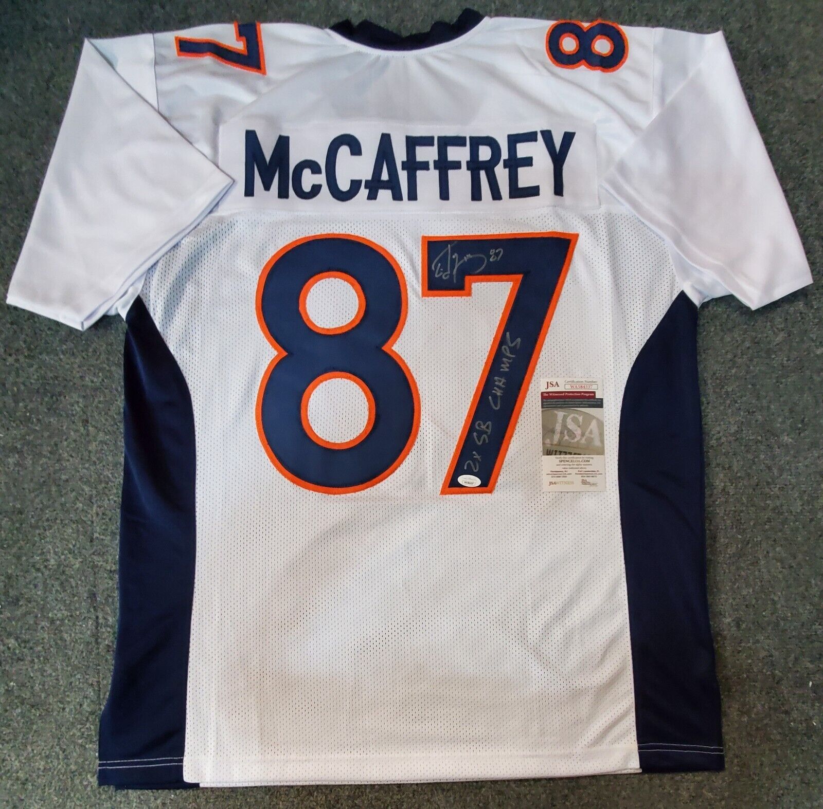Ed McCaffrey Signed Denver Broncos Jersey (JSA COA) 3xSuper Bowl Champion  W.R.